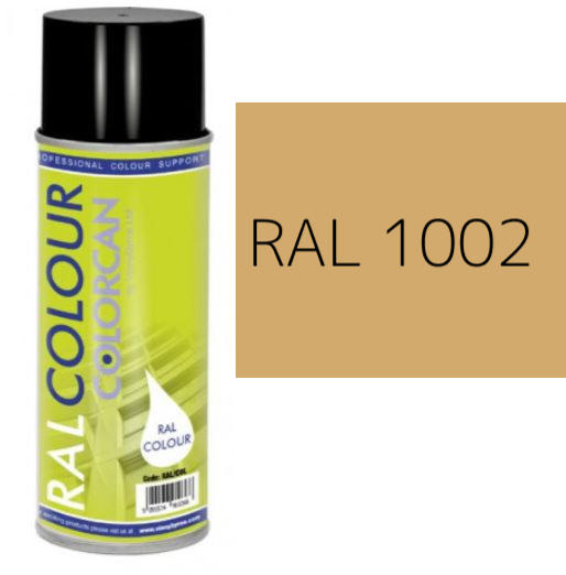 RAL 1002 Sand Yellow Satin (30% Gloss) Aerosol Spray Paint 400ml