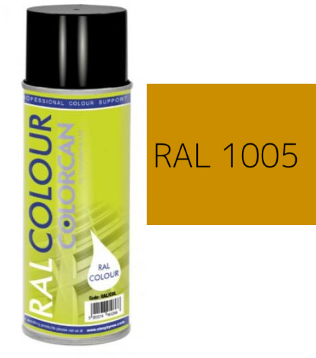 RAL 1005 Honey Yellow Matt (10% Gloss) Aerosol Spray Paint 400ml