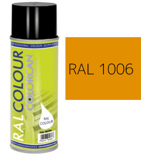 RAL 1006 Maize Yellow Satin (30% Gloss) Aerosol Spray Paint 400ml