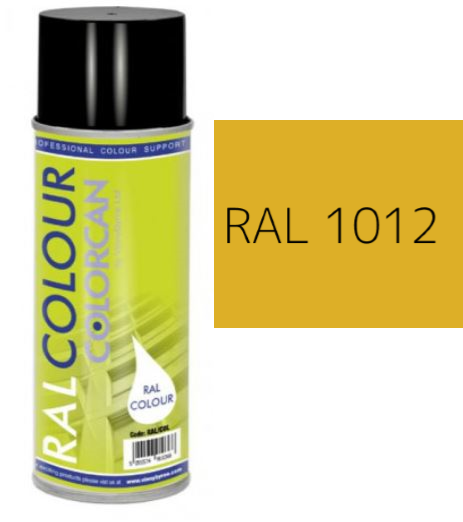 RAL 1012 Lemon Yellow Satin (30% Gloss) Aerosol Spray Paint 400ml