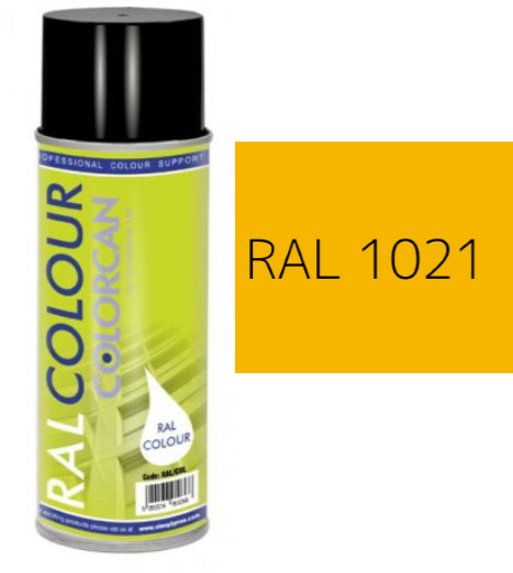 RAL 1021 Colza Yellow Matt (10% Gloss) Aerosol Spray Paint 400ml