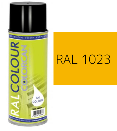 RAL 1023 Traffic Yellow Matt (10% Gloss) Aerosol Spray Paint 400ml