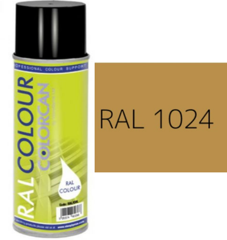 RAL 1024 Ochre Yellow Satin (30% Gloss) Aerosol Spray Paint 400ml