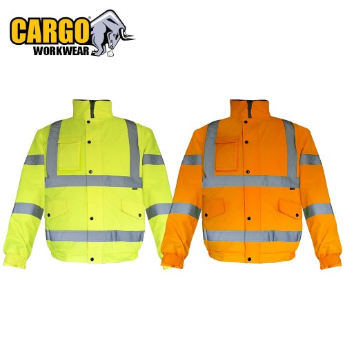 Cargo Hi-Vis Bomber Jacket, Yellow