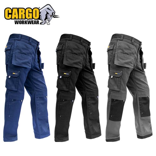 Cargo Ultra Premium Polycotton Work Trousers, Black