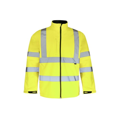 Cargo Hi-Vis Soft Shell Breathable Jacket, Yellow