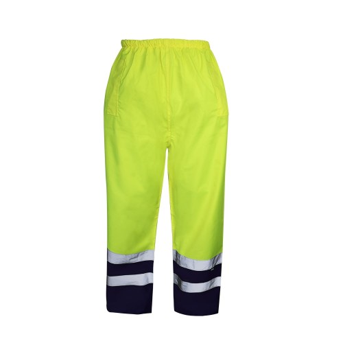 Cargo Hi-Vis Waterproof Two Tone Trousers, Yellow  /  Navy