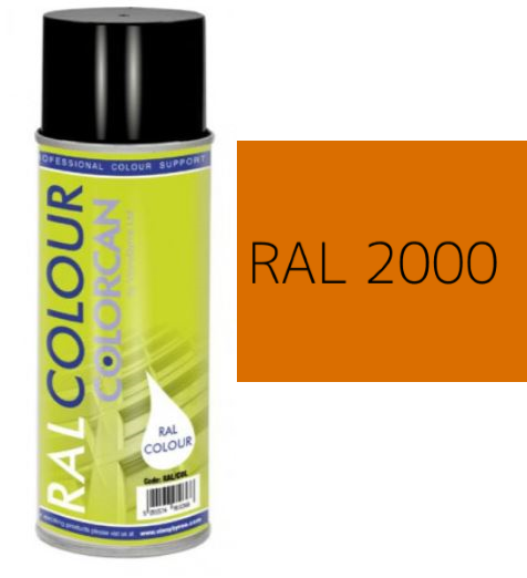 RAL 2000 Yellow Orange Satin (30% Gloss) Aerosol Spray Paint 400ml