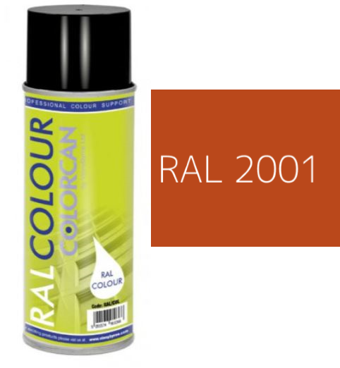 RAL 2001 Red Orange Matt (10% Gloss) Aerosol Spray Paint 400ml