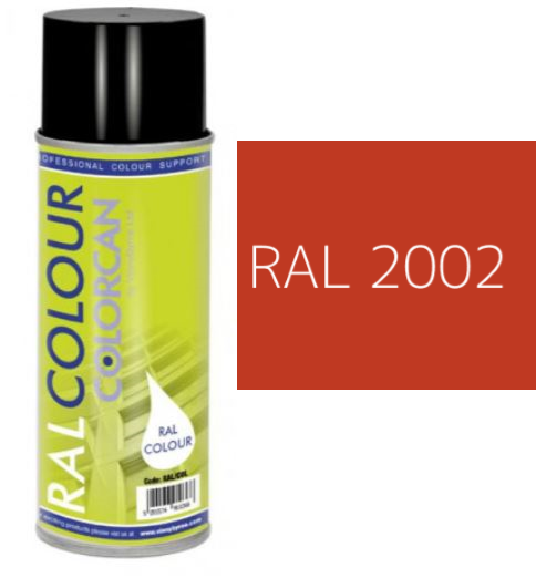 RAL 2002 Vermilion Matt (10% Gloss) Aerosol Spray Paint 400ml