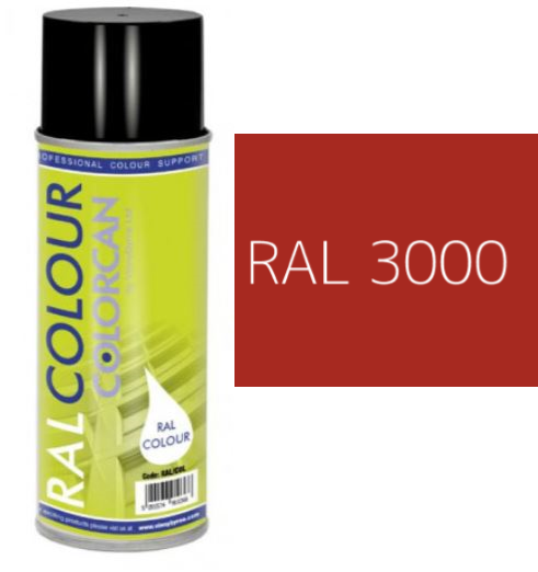 RAL 3000 Flame Red Matt (10% Gloss) Aerosol Spray Paint 400ml