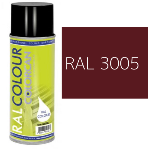 RAL 3005 Wine Red Matt (10% Gloss) Aerosol Spray Paint 400ml