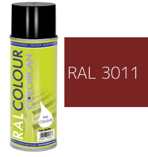 RAL 3011 Brown Red Matt (10% Gloss) Aerosol Spray Paint 400ml