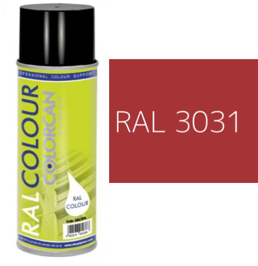 RAL 3031 Orient Red Satin (30% Gloss) Aerosol Spray Paint 400ml