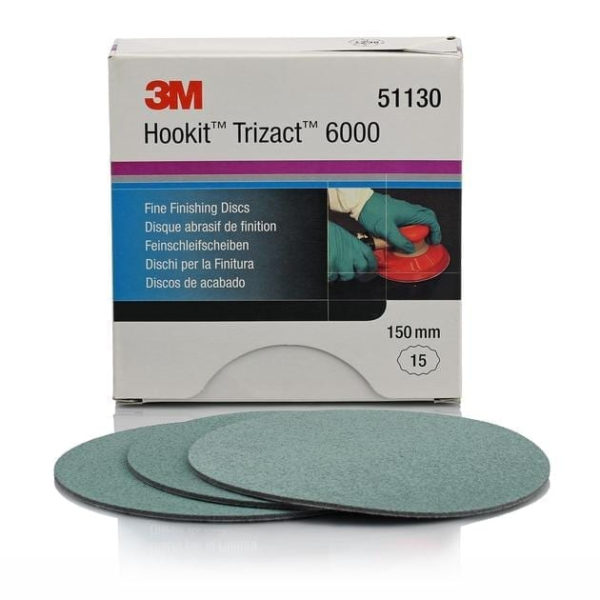 3M™ Trizact™ Hookit™ Foam Abrasive Disc 150 mm – Plain  /  Box 15  /  P6000