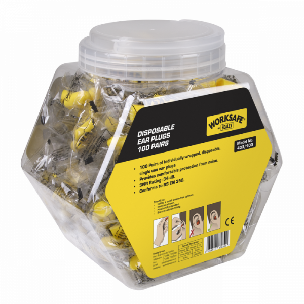 Ear Plugs Disposable – 100 Pairs