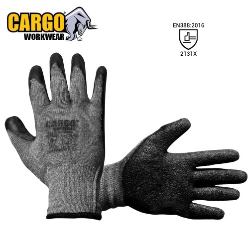 Cargo Eco Grip Black Latex Palm Dipped Glove