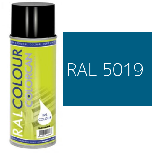 RAL 5019 Capri Blue Matt (10% Gloss) Aerosol Spray Paint 400ml