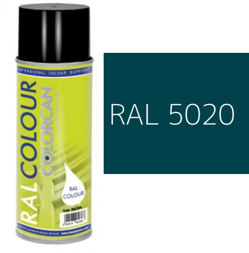 RAL 5020 Ocean Blue Matt (10% Gloss) Aerosol Spray Paint 400ml