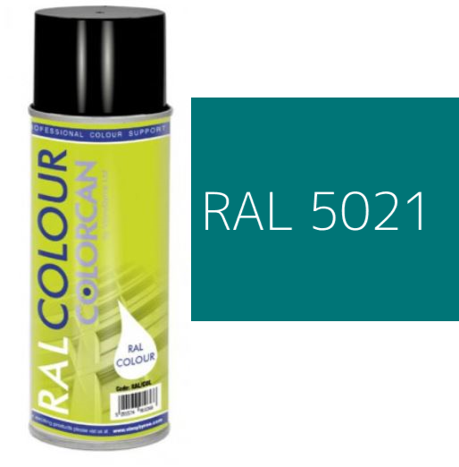 RAL 5021 Water Blue Satin (30% Gloss) Aerosol Spray Paint 400ml