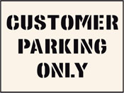 Customer Parking Only Stencil – 300 X 400mm