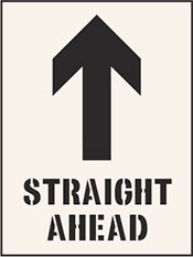 Straight Ahead With Arrow Up Stencil – 400 x 600mm