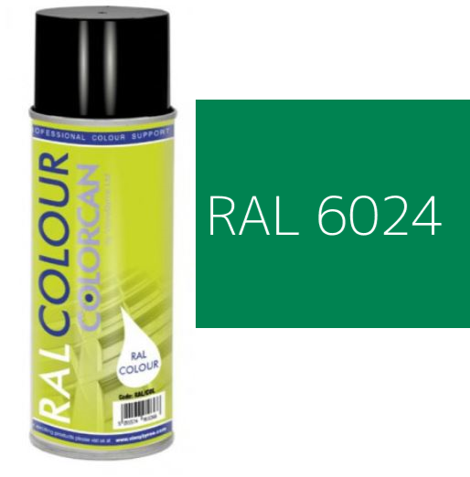 RAL 6024 Traffic Green Satin (30% Gloss) Aerosol Spray Paint 400ml