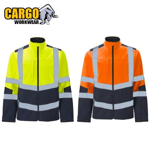 Cargo Hi-Vis Two Tone Softshell Jacket, Orange  /  Navy