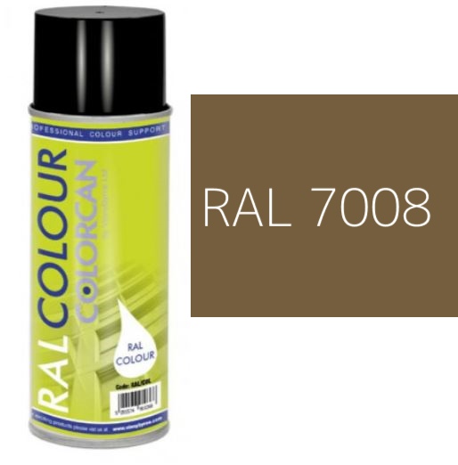 RAL 7008 Khaki Grey Satin (30% Gloss) Aerosol Spray Paint 400ml