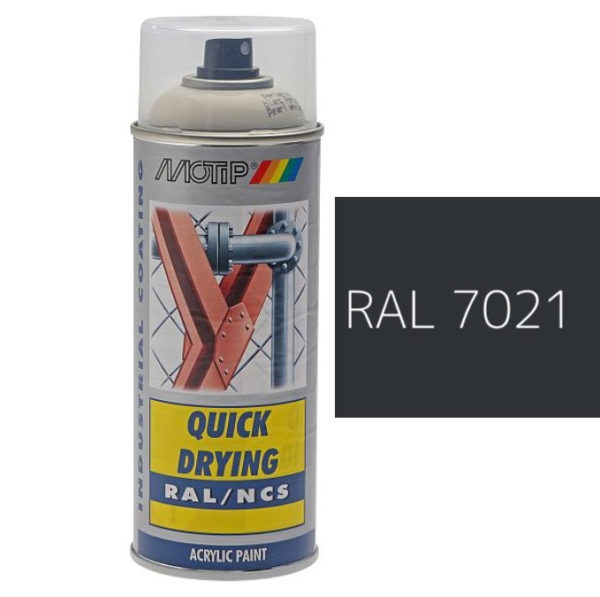 MOTIP® Aerosol Spray Colour Gloss RAL 7021 – 400ml