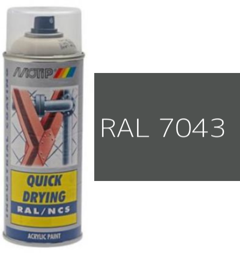 MOTIP® Aerosol Spray Colour Gloss RAL 7043 – 400ml