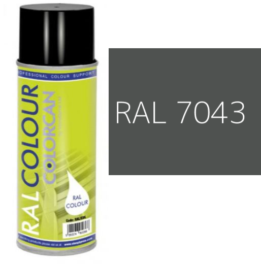 RAL 7043 Traffic Grey B Matt (10% Gloss) Aerosol Spray Paint 400ml