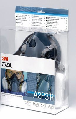 3M™ Reusable Half Mask Respirator Kit, A2P3 R Filter  /  Large Mask – 7523