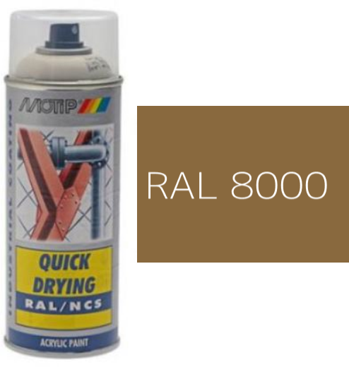 MOTIP® Aerosol Spray Colour Gloss RAL 8000 – 400ml