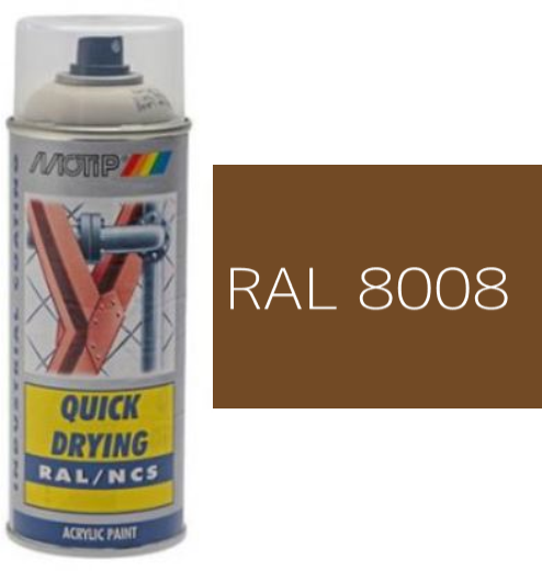 MOTIP® Aerosol Spray Colour Gloss RAL 8008 – 400ml