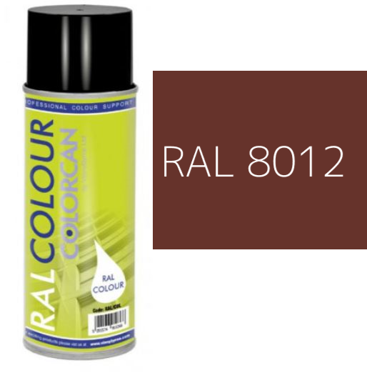 RAL 8012 Red Brown Satin (30% Gloss) Aerosol Spray Paint 400ml