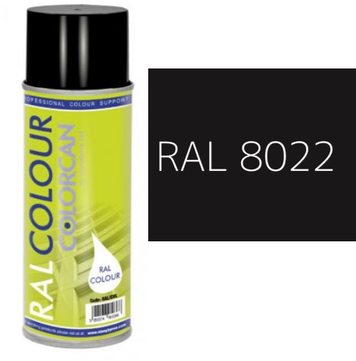 RAL 8022 Black Brown Satin (30% Gloss) Aerosol Spray Paint 400ml