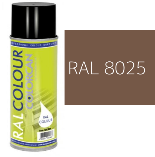 RAL 8025 Pale Brown Satin (30% Gloss) Aerosol Spray Paint 400ml