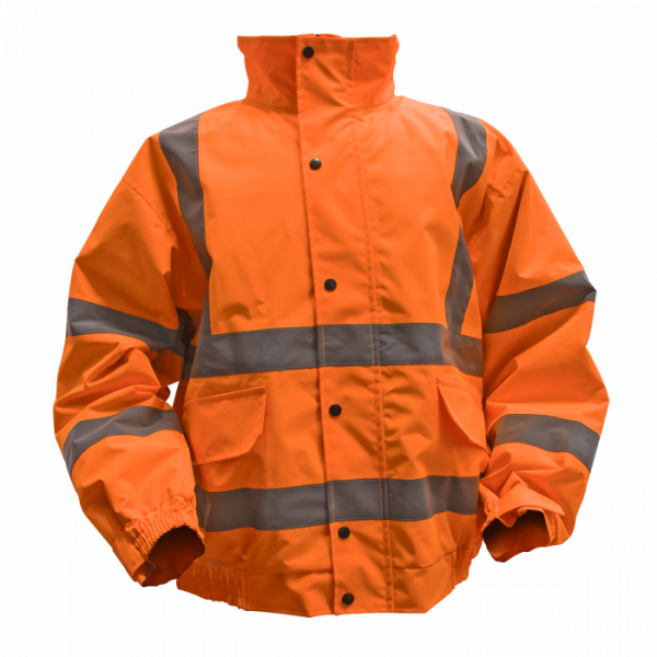 Hi-Vis Orange Jacket with Quilted Lining & Elasticated Waist – X-Large