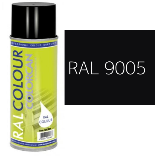 RAL 9005 Jet Black Matt (10% Gloss) Aerosol Spray Paint 400ml