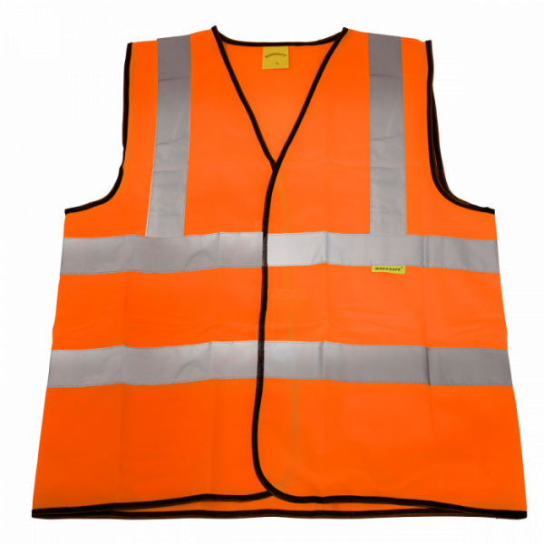 Hi-Vis Orange Waistcoat (Site and Road Use) – Large