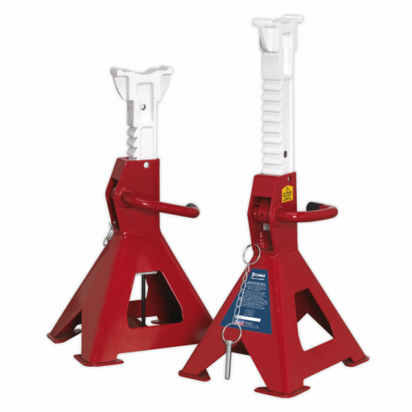 Axle Stands (Pair) 3 Tonne Capacity per Stand Auto Rise Ratchet