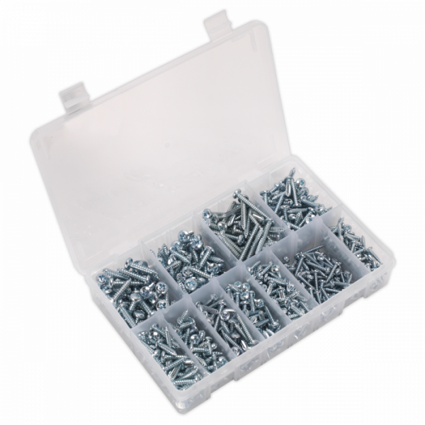 Self-Tapping Screw Assortment DIN 7981CZ 700pc Pan Head Pozi Zinc