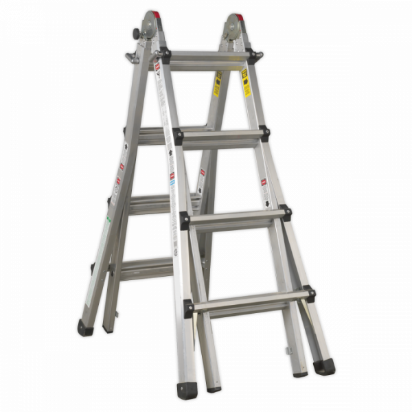 Aluminium Telescopic Ladder 4-Way EN 131 Adjustable Height