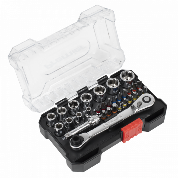 Socket & Bit Set 1 / 4″Sq Drive Colour-Coded 31pc