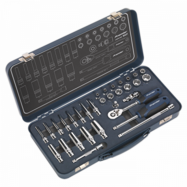 Socket Set 32pc 1 / 4″Sq Drive Lock-On™ 6pt Metric