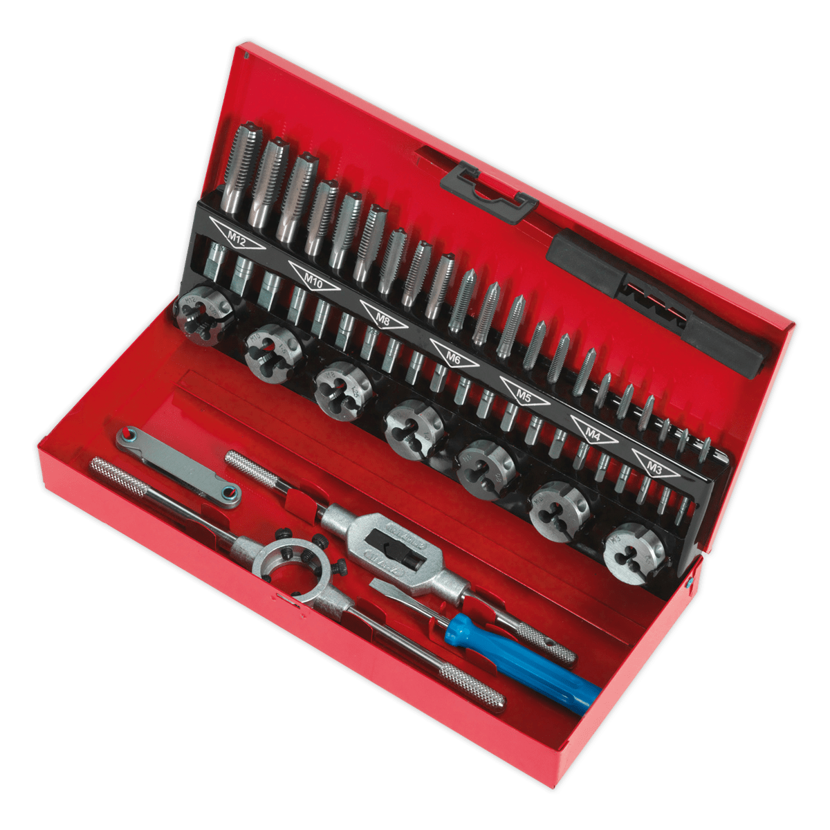 SEALEY TAP AND DIE SET 32PC SPLIT DIES METRIC