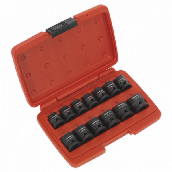 Impact Socket Set 13pc 1 / 2″Sq Drive Low Profile Metric