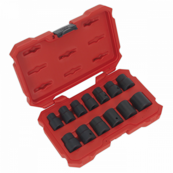 Impact Socket Set 13pc 1 / 2″Sq Drive Lock-On™ 6pt Metric