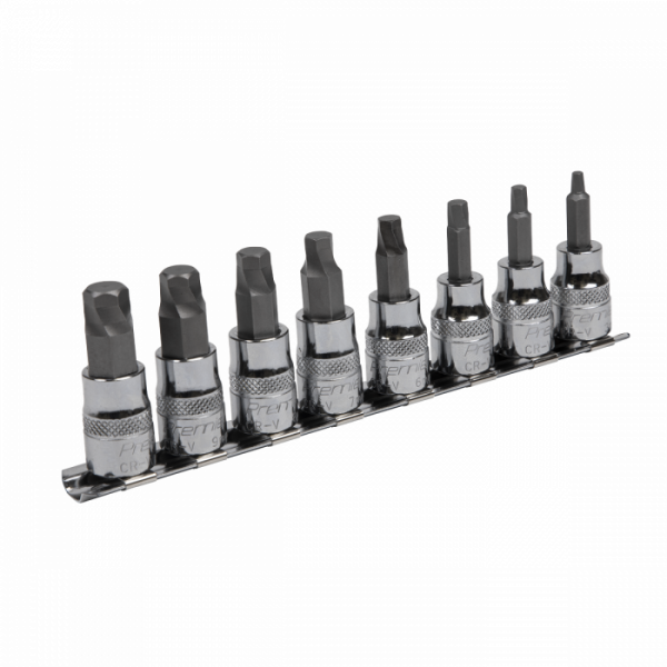 Hex Socket Bit Set Lock-On™ 8pc 3 / 8″Sq Drive Metric